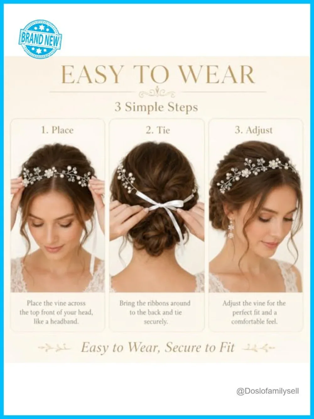 Handmade Silver Wire Woven Headband with White Flower & Pearl
